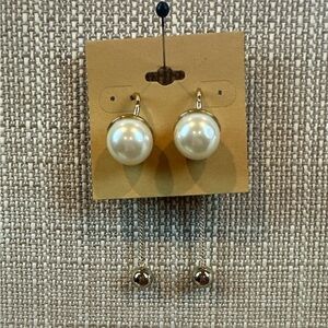 Pearl Earrings with Chain Drop New